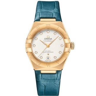 Omega Constellation 29 mm, Gelbgold mit Lederarmband 131.53.29.20.52.001