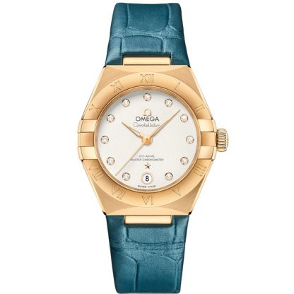 Omega Constellation 29 mm, Gelbgold mit Lederarmband 131.53.29.20.52.001
