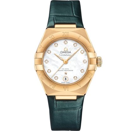Omega Constellation 29 mm, Gelbgold mit Lederarmband 131.53.29.20.55.001