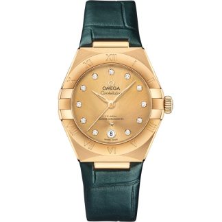 Omega Constellation 29 mm, Gelbgold mit Lederarmband 131.53.29.20.58.001