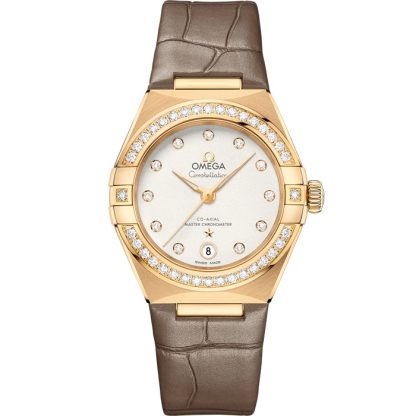 Omega Constellation 29 mm, Gelbgold mit Lederarmband 131.58.29.20.52.001