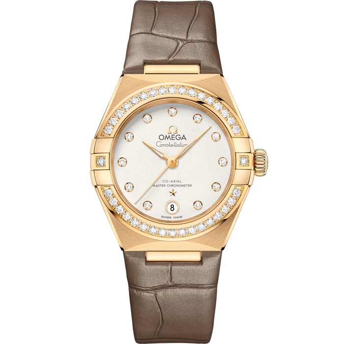 Omega Constellation 29 mm, Gelbgold mit Lederarmband 131.58.29.20.52.001