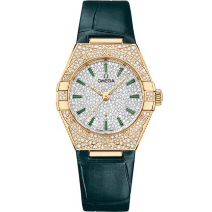 Omega Constellation 29 mm, Gelbgold mit Lederarmband 131.58.29.20.99.002