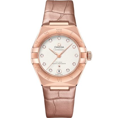 Omega Constellation 29 mm, Sedna™-Gold mit Lederarmband 131.53.29.20.52.002