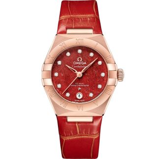 Omega Constellation 29 mm, Sedna™-Gold mit Lederarmband 131.53.29.20.99.003