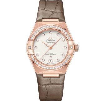Omega Constellation 29 mm, Sedna™-Gold mit Lederarmband 131.58.29.20.52.002