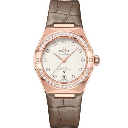 Omega Constellation 29 mm, Sedna™-Gold mit Lederarmband 131.58.29.20.52.002