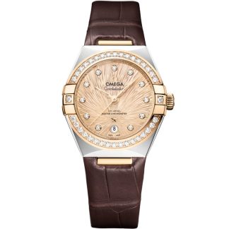 Omega Constellation 29 mm, Stahl - Moonshine™-Gold mit Alligator 131.28.29.20.58.001