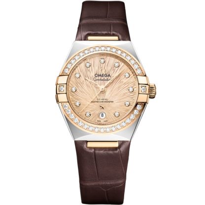 Omega Constellation 29 mm, Stahl - Moonshine™-Gold mit Alligator 131.28.29.20.58.001