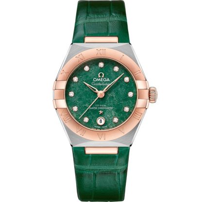 Omega Constellation 29 mm, Stahl - Sedna™-Gold mit Lederarmband 131.23.29.20.99.001
