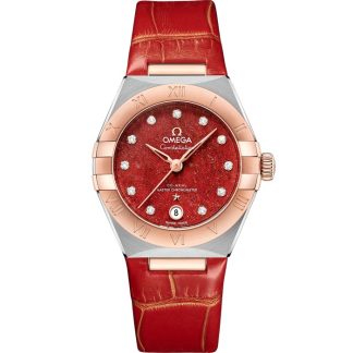 Omega Constellation 29 mm, Stahl - Sedna™-Gold mit Lederarmband 131.23.29.20.99.002