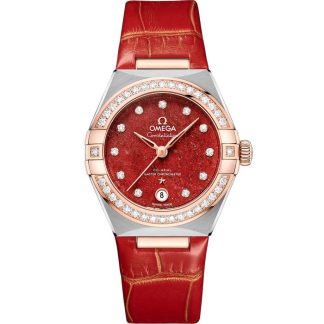 Omega Constellation 29 mm, Stahl - Sedna™-Gold mit Lederarmband 131.28.29.20.99.002