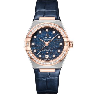 Omega Constellation 29 mm, Stahl - Sedna™-Gold mit Lederarmband 131.28.29.20.99.003