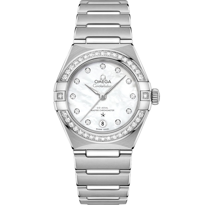 Omega Constellation 29 mm, Stahl mit Stahlarmband 131.15.29.20.55.001