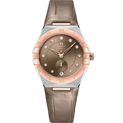 Omega Constellation 34 mm, Stahl - Sedna™-Gold mit Lederarmband 131.23.34.20.63.001