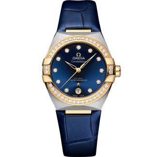 Omega Constellation 36 mm, Stahl - Gelbgold mit Lederarmband 131.28.36.20.53.001