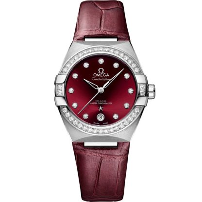 Omega Constellation 36 mm, Stahl mit Lederarmband 131.18.36.20.61.001