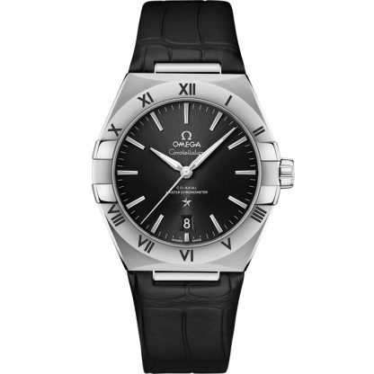 Omega Constellation 39 mm, Stahl mit Lederarmband 131.13.39.20.01.001