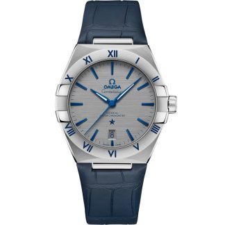 Omega Constellation 39 mm, Stahl mit Lederarmband 131.13.39.20.06.002