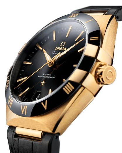 Omega Constellation 41 mm, Gelbgold mit Lederarmband 131.63.41.21.01.001 – Bild 3