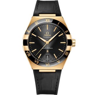 Omega Constellation 41 mm, Gelbgold mit Lederarmband 131.63.41.21.01.001