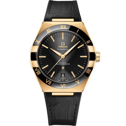 Omega Constellation 41 mm, Gelbgold mit Lederarmband 131.63.41.21.01.001