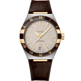 Omega Constellation 41 mm, Stahl - Gelbgold mit Lederarmband 131.23.41.21.06.002