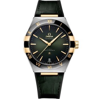 Omega Constellation 41 mm, Stahl - Gelbgold mit Lederarmband 131.23.41.21.10.001