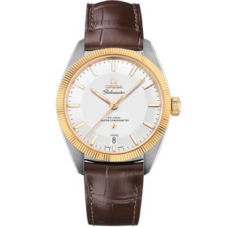 Omega Constellation Globemaster 39 mm, Stahl - Gelbgold mit Lederarmband 130.23.39.21.02.001
