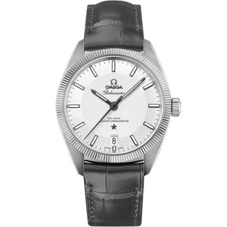 Omega Constellation Globemaster 39 mm, Stahl mit Lederarmband 130.33.39.21.02.001