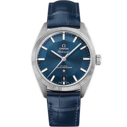Omega Constellation Globemaster 39 mm, Stahl mit Lederarmband 130.33.39.21.03.001
