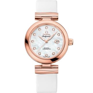Omega De Ville Ladymatic 34 mm, Sedna™-Gold mit Lederarmband 425.62.34.20.55.004