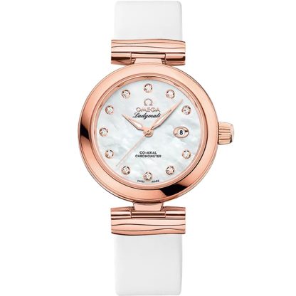 Omega De Ville Ladymatic 34 mm, Sedna™-Gold mit Lederarmband 425.62.34.20.55.004