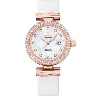 Omega De Ville Ladymatic 34 mm, Sedna™-Gold mit Lederarmband 425.67.34.20.55.008