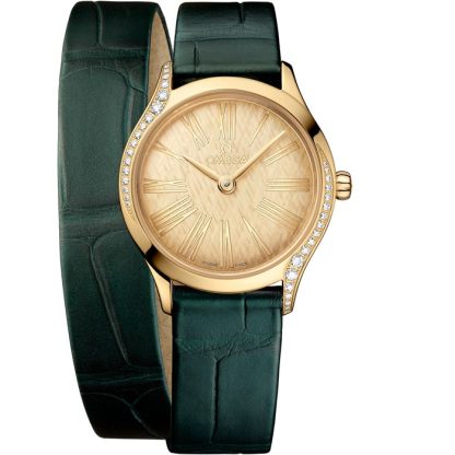 Omega De Ville Mini Trésor 26 mm, Moonshine™-Gold mit Alligator 428.58.26.60.99.002