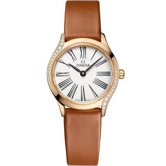 Omega De Ville Mini Trésor 26 mm, Moonshine™-Gold mit Lederarmband 428.57.26.60.04.004