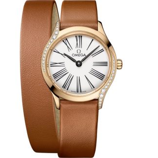 Omega De Ville Mini Trésor 26 mm, Moonshine™-Gold mit Lederarmband 428.57.26.60.04.005