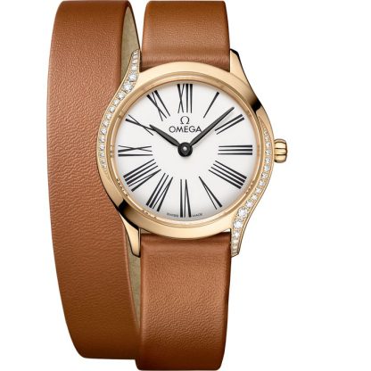 Omega De Ville Mini Trésor 26 mm, Moonshine™-Gold mit Lederarmband 428.57.26.60.04.005