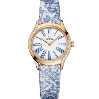 Omega De Ville Mini Trésor 26 mm, Moonshine™-Gold mit „Toile de Jouy“ 428.57.26.60.04.001
