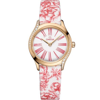 Omega De Ville Mini Trésor 26 mm, Moonshine™-Gold mit „Toile de Jouy“ 428.57.26.60.04.003