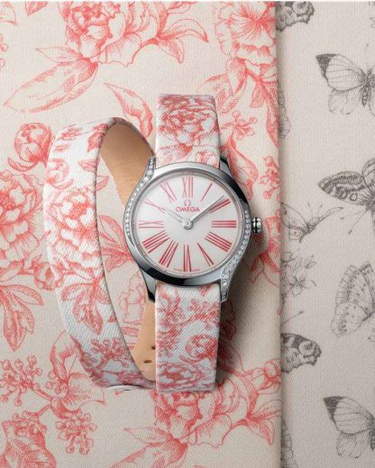 Omega De Ville Mini Trésor 26 mm, Stahl mit „Toile de Jouy“ 428.17.26.60.04.003 – Bild 7