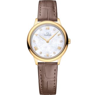 Omega De Ville Prestige 27,5 mm, Gelbgold mit Lederarmband 434.53.28.60.55.002