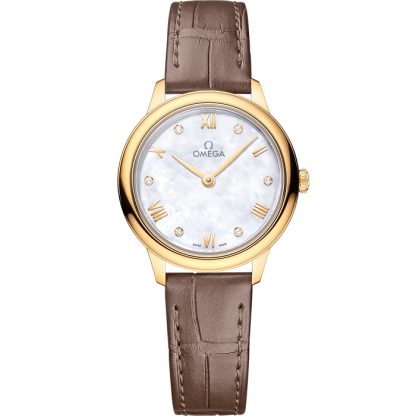 Omega De Ville Prestige 27,5 mm, Gelbgold mit Lederarmband 434.53.28.60.55.002