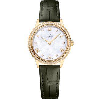 Omega De Ville Prestige 27,5 mm, Gelbgold mit Lederarmband 434.58.28.60.55.002
