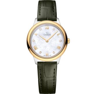 Omega De Ville Prestige 27,5 mm, Stahl - Gelbgold mit Lederarmband 434.23.28.60.55.001