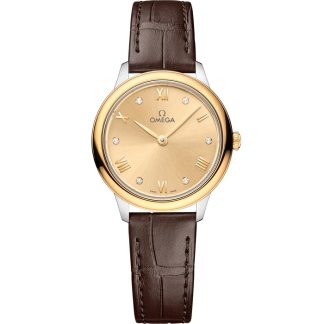 Omega De Ville Prestige 27,5 mm, Stahl - Gelbgold mit Lederarmband 434.23.28.60.58.001