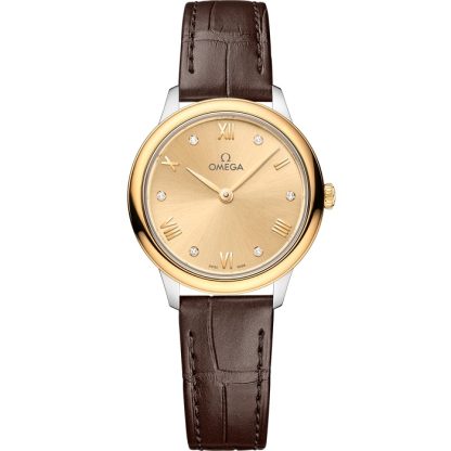 Omega De Ville Prestige 27,5 mm, Stahl - Gelbgold mit Lederarmband 434.23.28.60.58.001