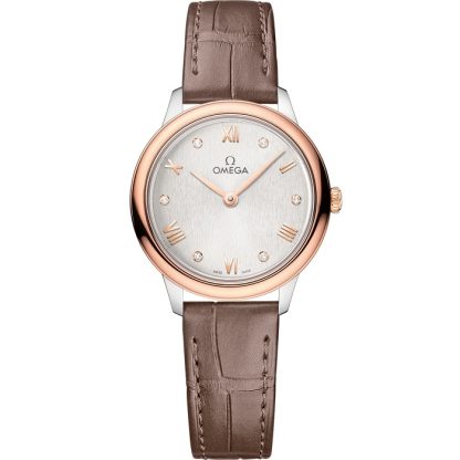 Omega De Ville Prestige 27,5 mm, Stahl - Sedna™-Gold mit Lederarmband 434.23.28.60.52.001