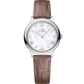 Omega De Ville Prestige 27,5 mm, Stahl mit Lederarmband 434.13.28.60.55.001