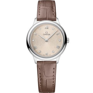 Omega De Ville Prestige 27,5 mm, Stahl mit Lederarmband 434.13.28.60.59.001